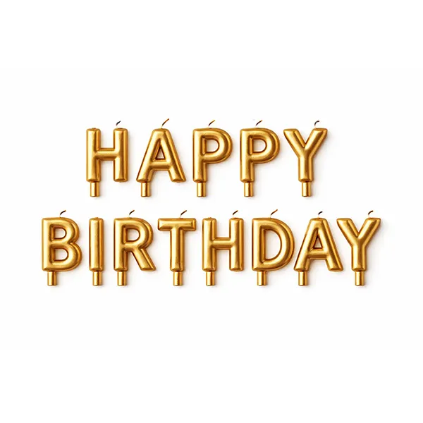 Happy Brithday Candles Gold