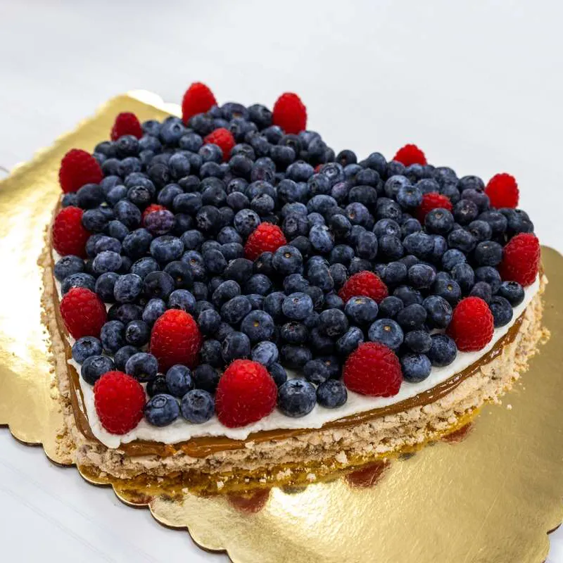 Heart Shaped Blueberry/Raspberry Pavlova