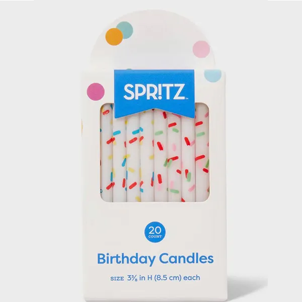 Sprinkle Decorated Birthday Candles