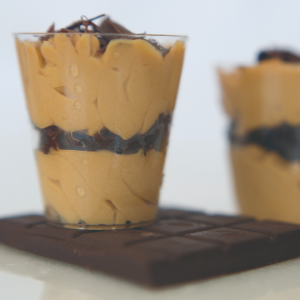 Lucuma Mousse With Brownies 2 oz shot